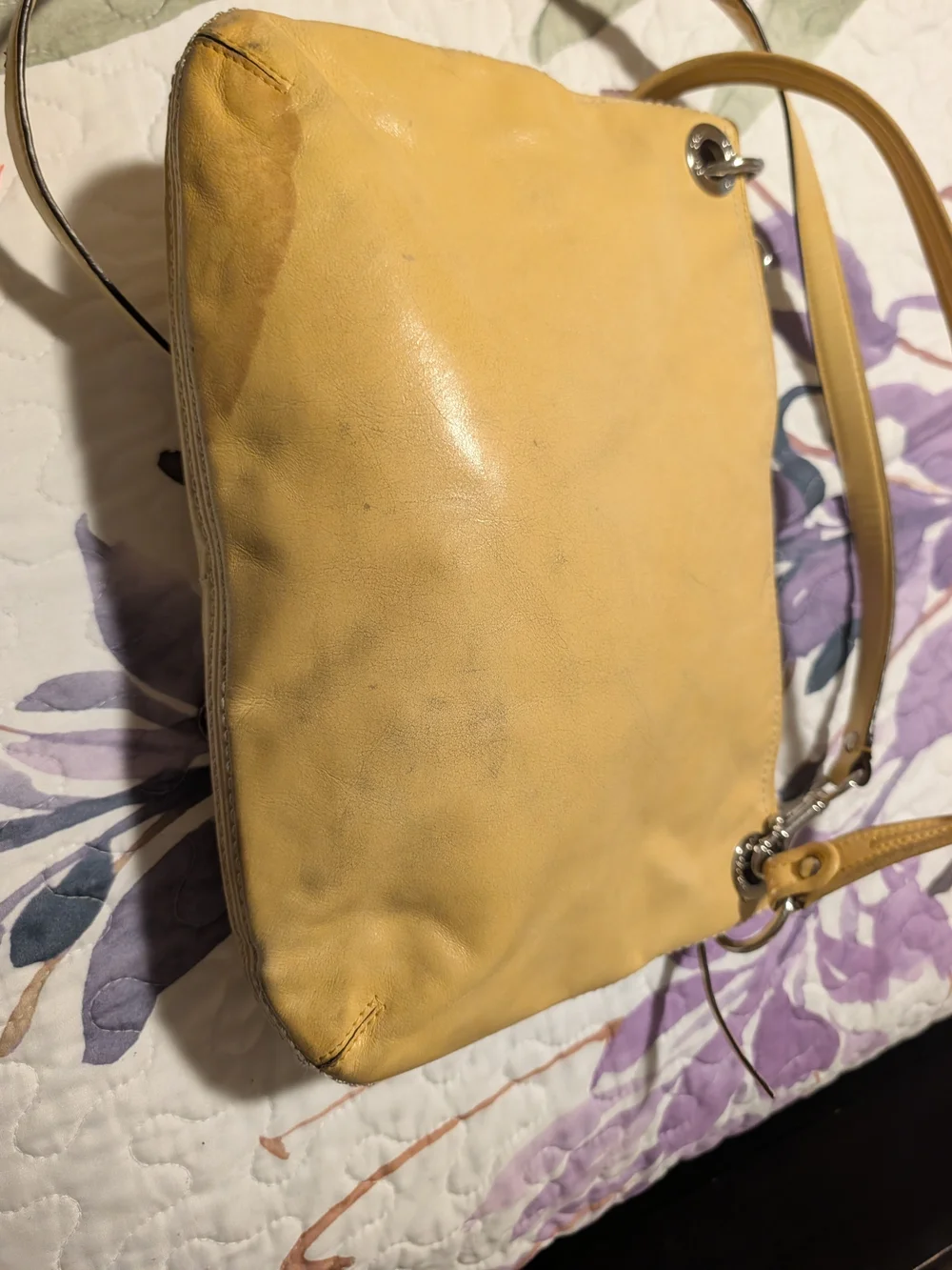Coach Yellow Leather Dual-Flap Crossbody Bag